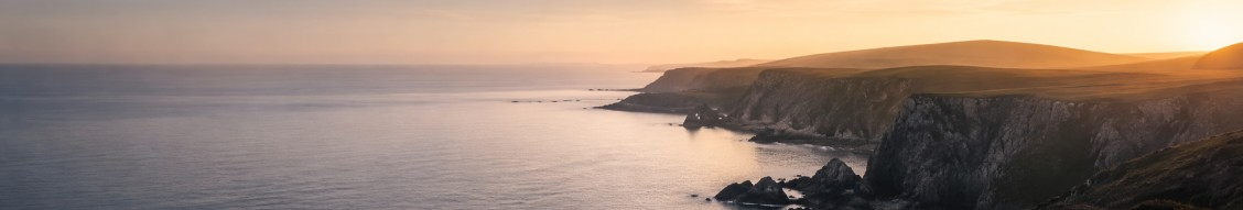 Coastal cliffs at sunset